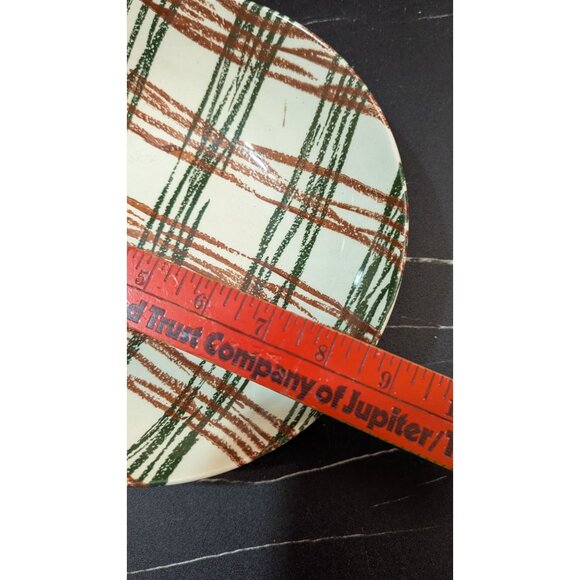 The Oxford USA Annie Laurie Underglaze 8-Inch Plaid Ceramic Serving Bowl Vintage - Picture 5 of 7